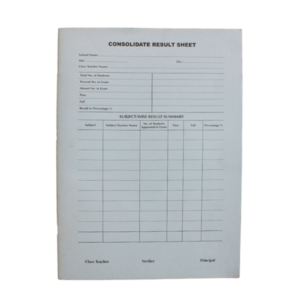Consolidated Results Sheet