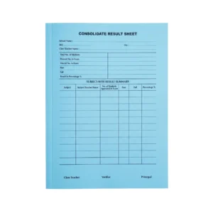 consolidated results sheet